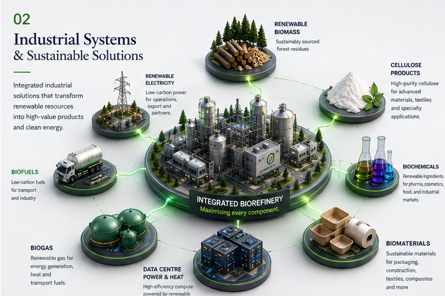 Integrated biorefinery systems map